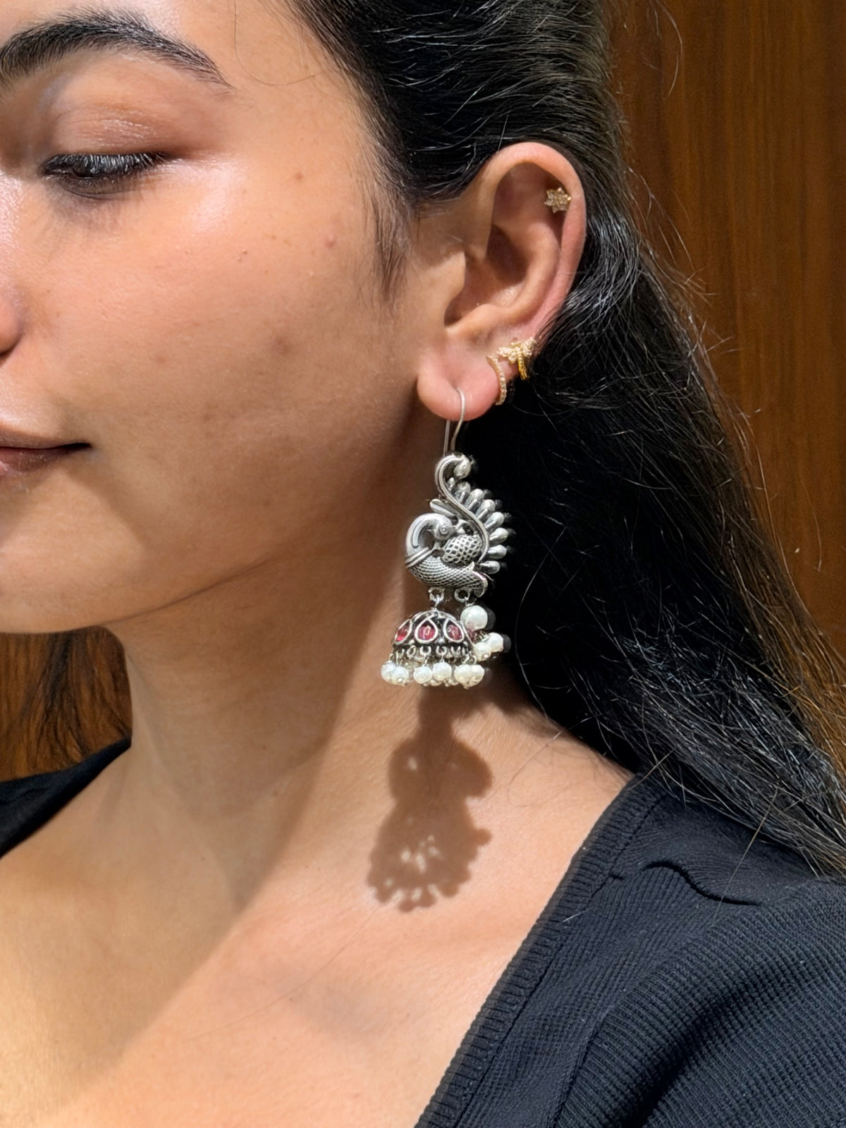 Peacock oxidised Jumka