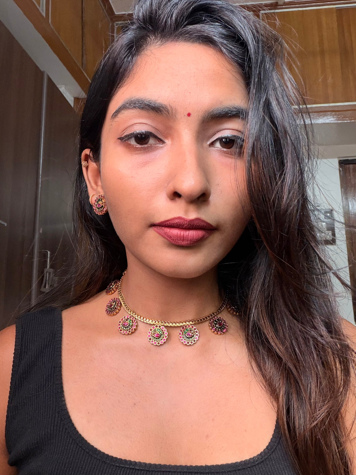 Antique peacock motif necklace