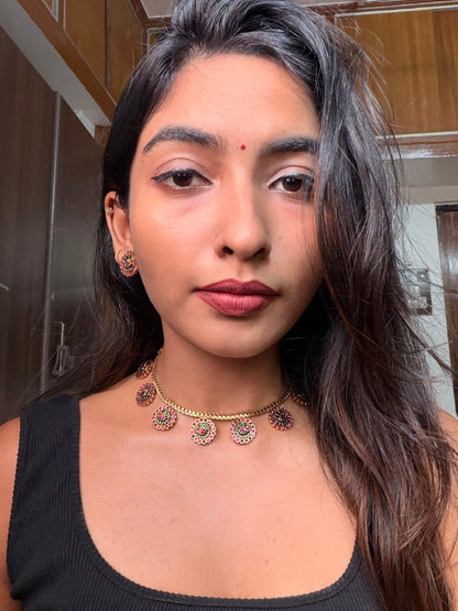 Antique peacock motif necklace