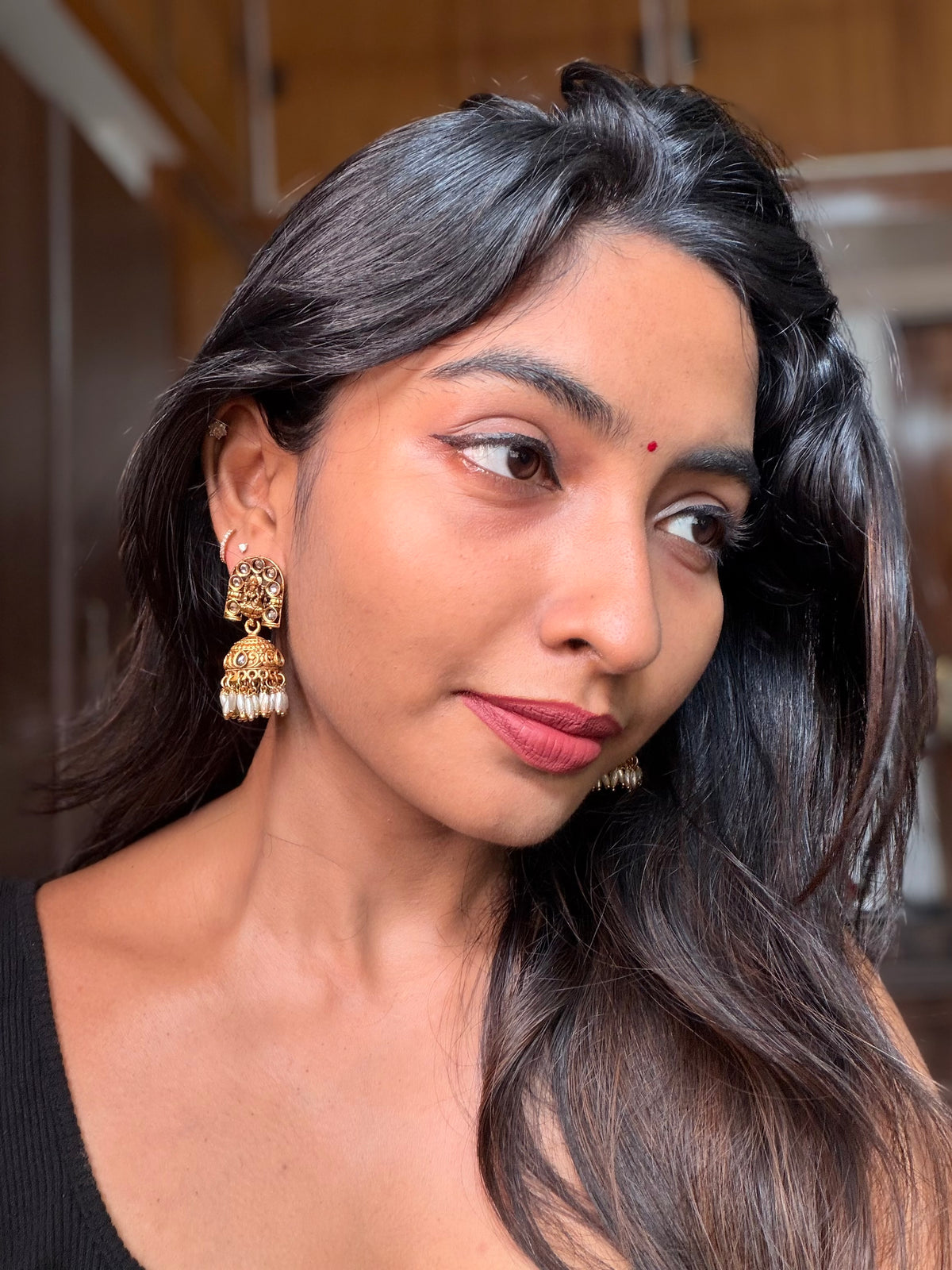 Lakshmi Gold Matte finish earring