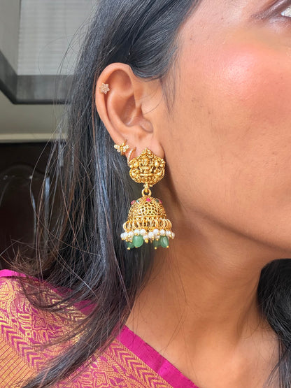 Lakshmi with pink Kundan necklace