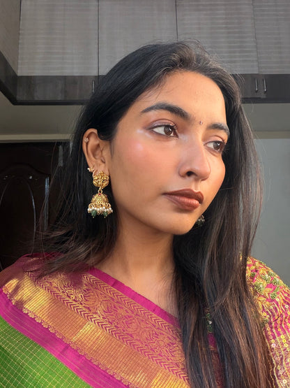 Lakshmi with pink Kundan necklace