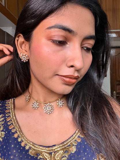 White stone Gold necklace