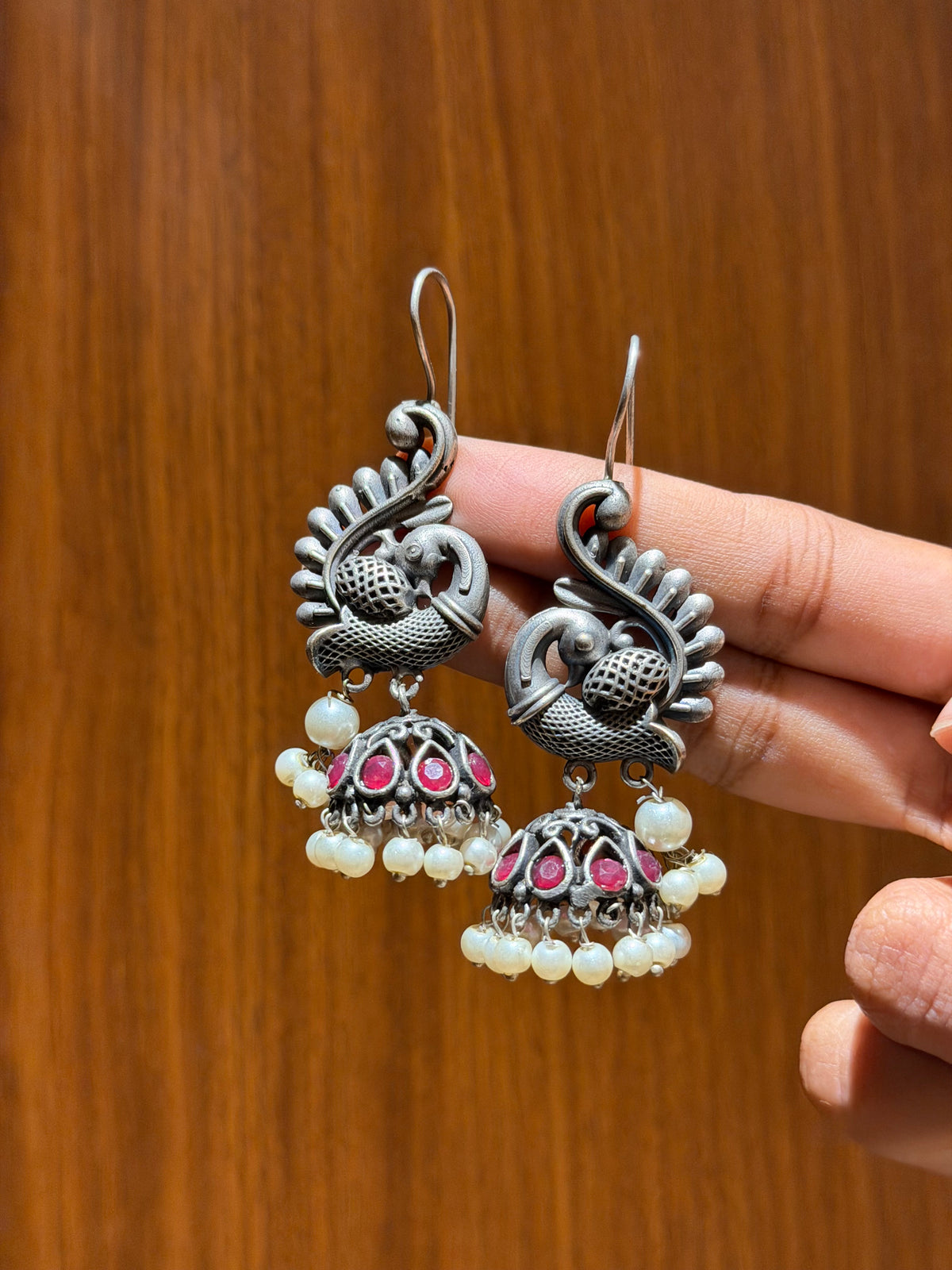 Peacock oxidised Jumka