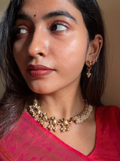 Half elephant with pearl set
